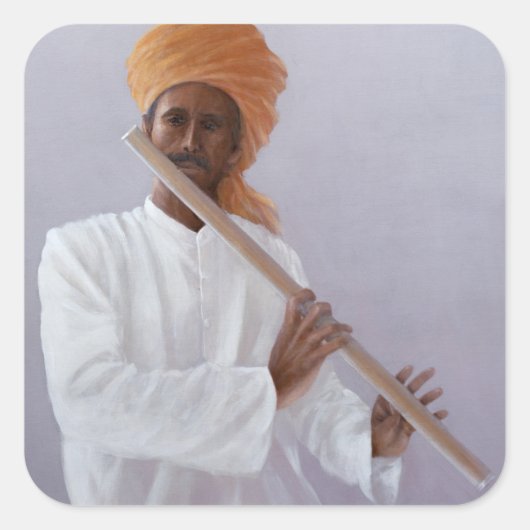 Flute Player Quadratischer Aufkleber (Vorderseite)