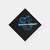 Flute Player stellt Phantastische Musiker Wind Ins Serviette (Ecke)