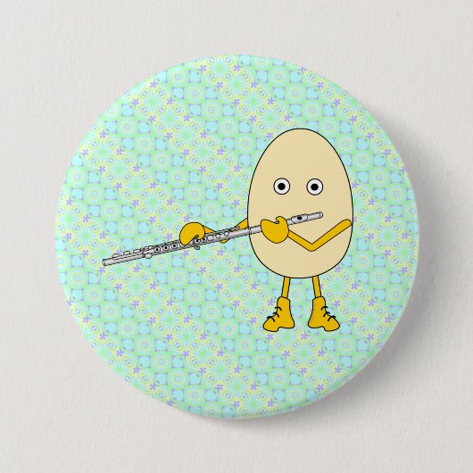 Flute Playing Egghead Button (Vorderseite)