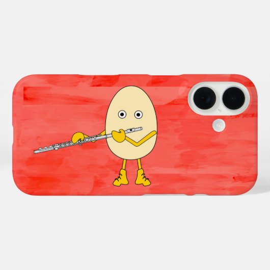 Flute Playing Egghead Case-Mate iPhone Hülle (Rückseite (Horizontal))
