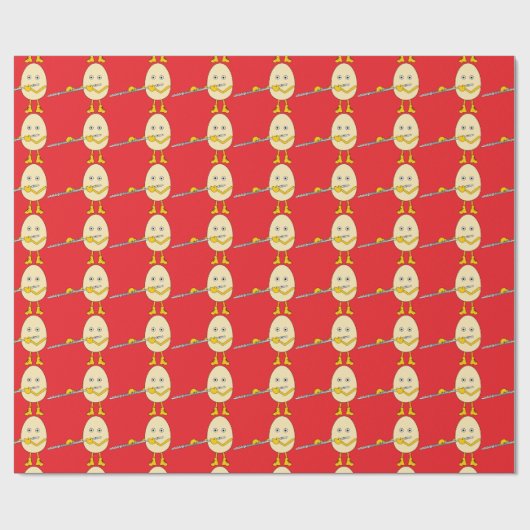 Flute Playing Egghead Geschenkpapier (Flach)