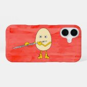 Flute Playing Egghead iPhone 16 Hülle (Rückseite (Horizontal))
