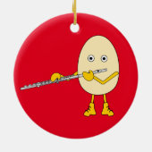 Flute Playing Egghead Keramik Ornament (Hinten)