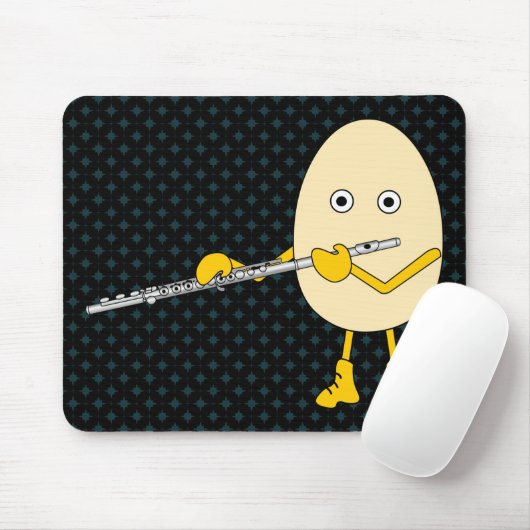 Flute Playing Egghead Mousepad (Mit Mouse)