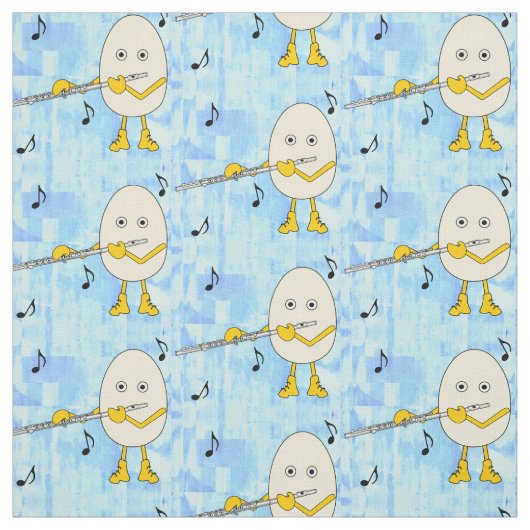 Flute Playing Egghead Stoff (Muster)