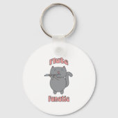 Flute Playing Gray Cat Funny Musician Schlüsselanhänger (Rückseite)