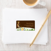 Flute Playing Kokopelli Rustic Wedding Address Adressaufkleber (Insitu)