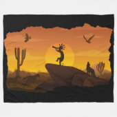 Flute Playing Wüste Landschaft Kokopelli Fleece B (Vorderseite (Horizontal))