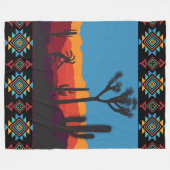 Flute Playing Wüste Landschaft Kokopelli Fleecedecke (Vorderseite (Horizontal))