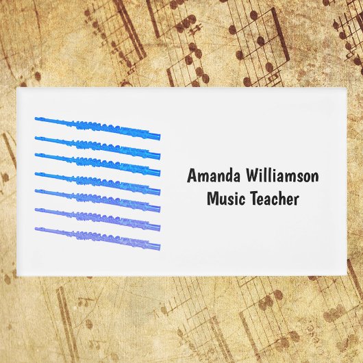 Flute Rainbow Blue Personalize Namenschild