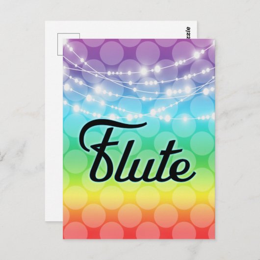 Flute Rainbow LGBT Gay Lights Music Postkarte (Vorne/Hinten)