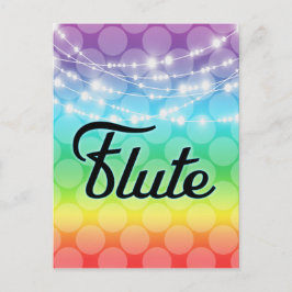 Flute Rainbow LGBT Gay Lights Music Postkarte