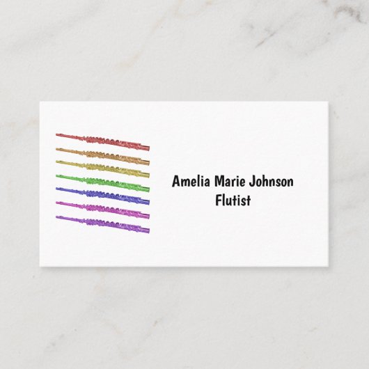 Flute Rainbow Personalisieren Visitenkarte (Vorderseite)