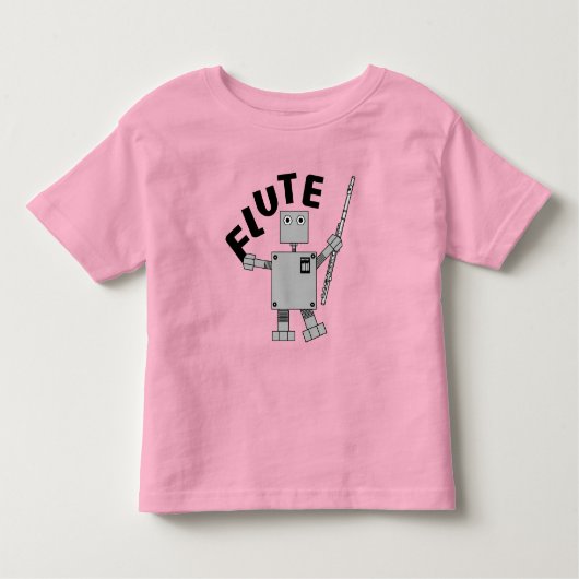 Flute Robot Text Kleinkind T-shirt (Vorderseite)