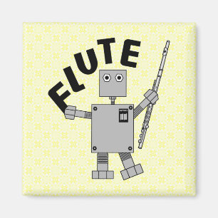 Flute Robot Text Magnet