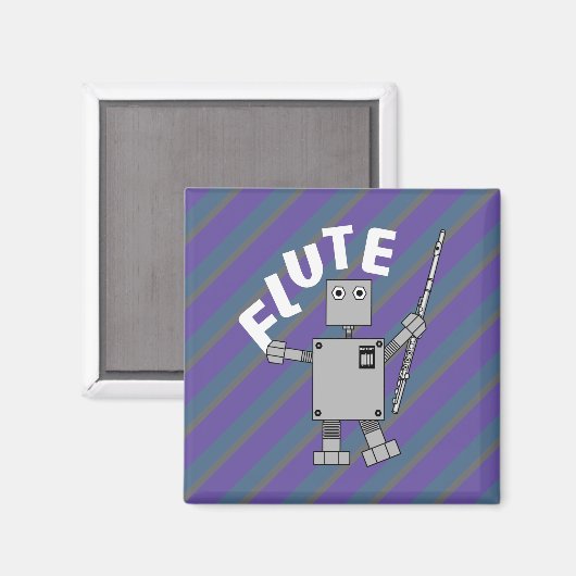 Flute Robot Text Magnet (Vorderseite/Rückseite)