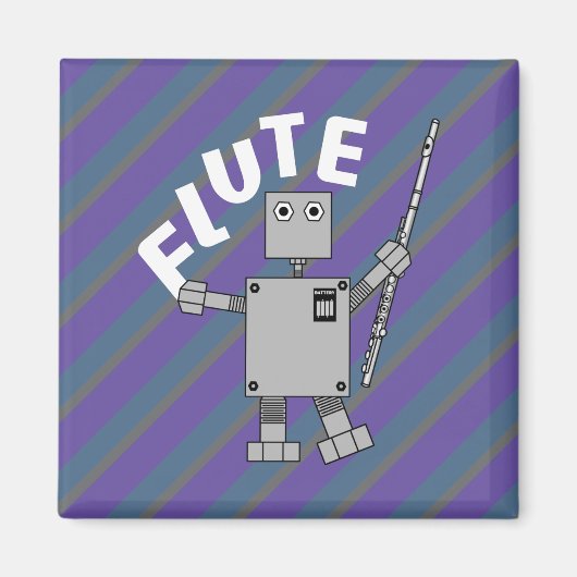 Flute Robot Text Magnet (Vorne)