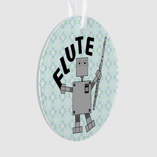 Flute Robot Text Ornament (Vorderseite)