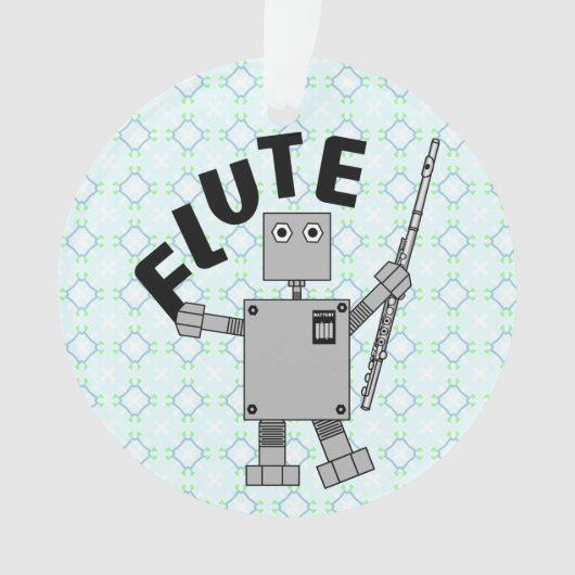 Flute Robot Text Ornament (Vorderseite)