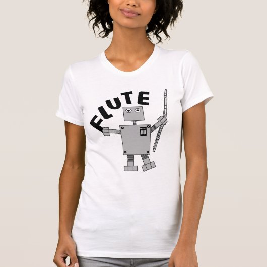 Flute Robot Text T-Shirt (Vorderseite)