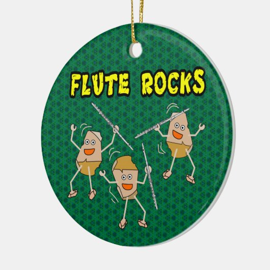 Flute Rocks Keramik Ornament (Links)