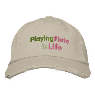 Flute spielen ist das Leben Bestickte Kappe