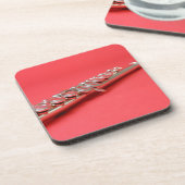 Flute student pink woodwind music getränkeuntersetzer (Linke Seite)