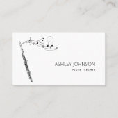 Flute Teacher Soloist Black & White Visitenkarte (Vorderseite)