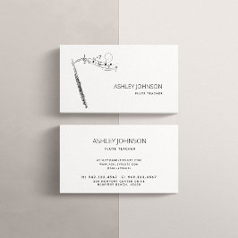 Flute Teacher Soloist Black & White Visitenkarte