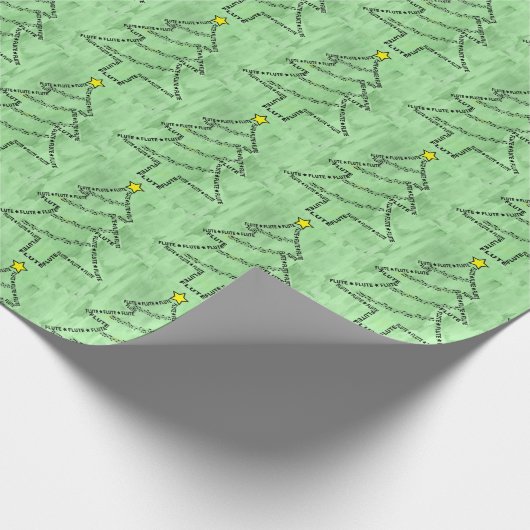 Flute Text Weihnachtsbaum Geschenkpapier (Ecke)