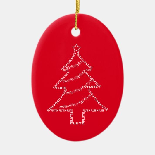 Flute Text Weihnachtsbaum Keramik Ornament (Vorne)
