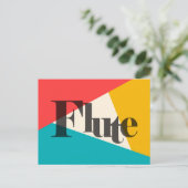 Flute Tri-Color - Türkisfarbenes Korallengold Postkarte (Stehend Vorderseite)
