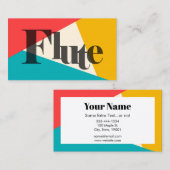 Flute Tri-Color - Türkisfarbenes Korallengold Visitenkarte (Vorne/Hinten)