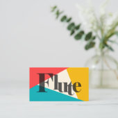 Flute Tri-Color - Türkisfarbenes Korallengold Visitenkarte (Stehend Vorderseite)