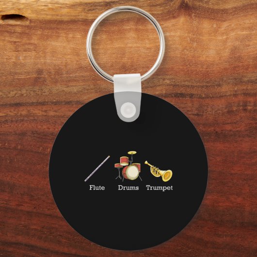 Flute Trompet Band Instrumente Subtile Anti T Schlüsselanhänger (Vorderseite)