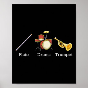 Flute Trompete und Instrumente, subtile Anti-Tru Poster