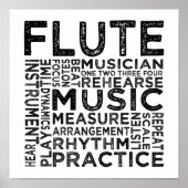Flute Typografie Poster (Vorne)