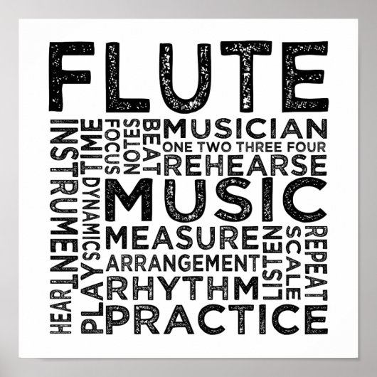 Flute Typografie Poster (Vorne)