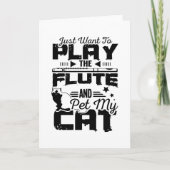 Flute und Katze Karte (Vorderseite)