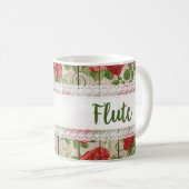 Flute Wood Lace Rustikale Rose Musik Kaffeetasse (VorderseiteRechts)
