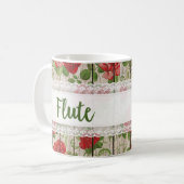 Flute Wood Lace Rustikale Rose Musik Kaffeetasse (Vorderseite Links)