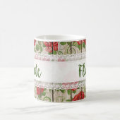 Flute Wood Lace Rustikale Rose Musik Kaffeetasse (Mittel)