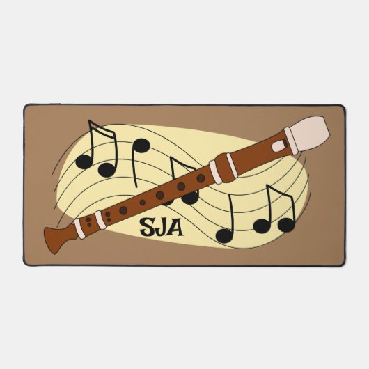 Flute Woodwind Design Desk Mat Schreibtischunterlage (Vorderseite)