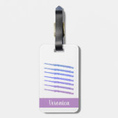 Flute Woodwind Instrument Pink Blue Personalisiere Gepäckanhänger (Rückseite vertikal)