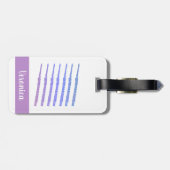 Flute Woodwind Instrument Pink Blue Personalisiere Gepäckanhänger (Rückseite horizontal)