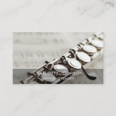 Flute Woodwind Lehrer Elegant Modernes Schwarz & W Visitenkarte (Vorderseite)