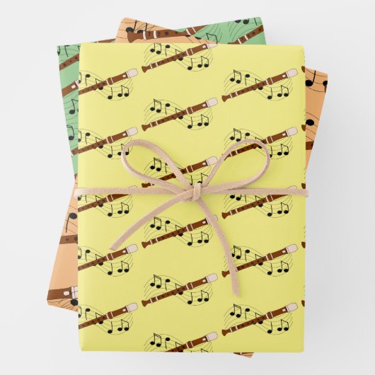 Flute Woodwind Musikalisches Design Geschenkpapier Set (Beispiel)