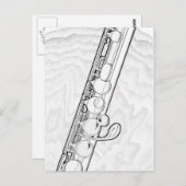 Flute Zeichnend Postkarte (Vorne/Hinten)