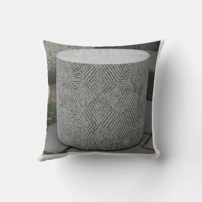 Fluted Concrete Cylinder Texture Print | Ribbed  Kissen (Rückseite)