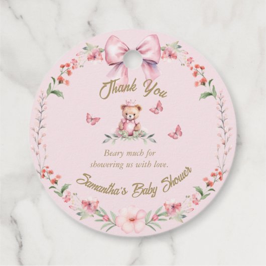 Flutende Freude: Blüten und Schmetterlinge bevorzu Geschenkanhänger (Rückseite)